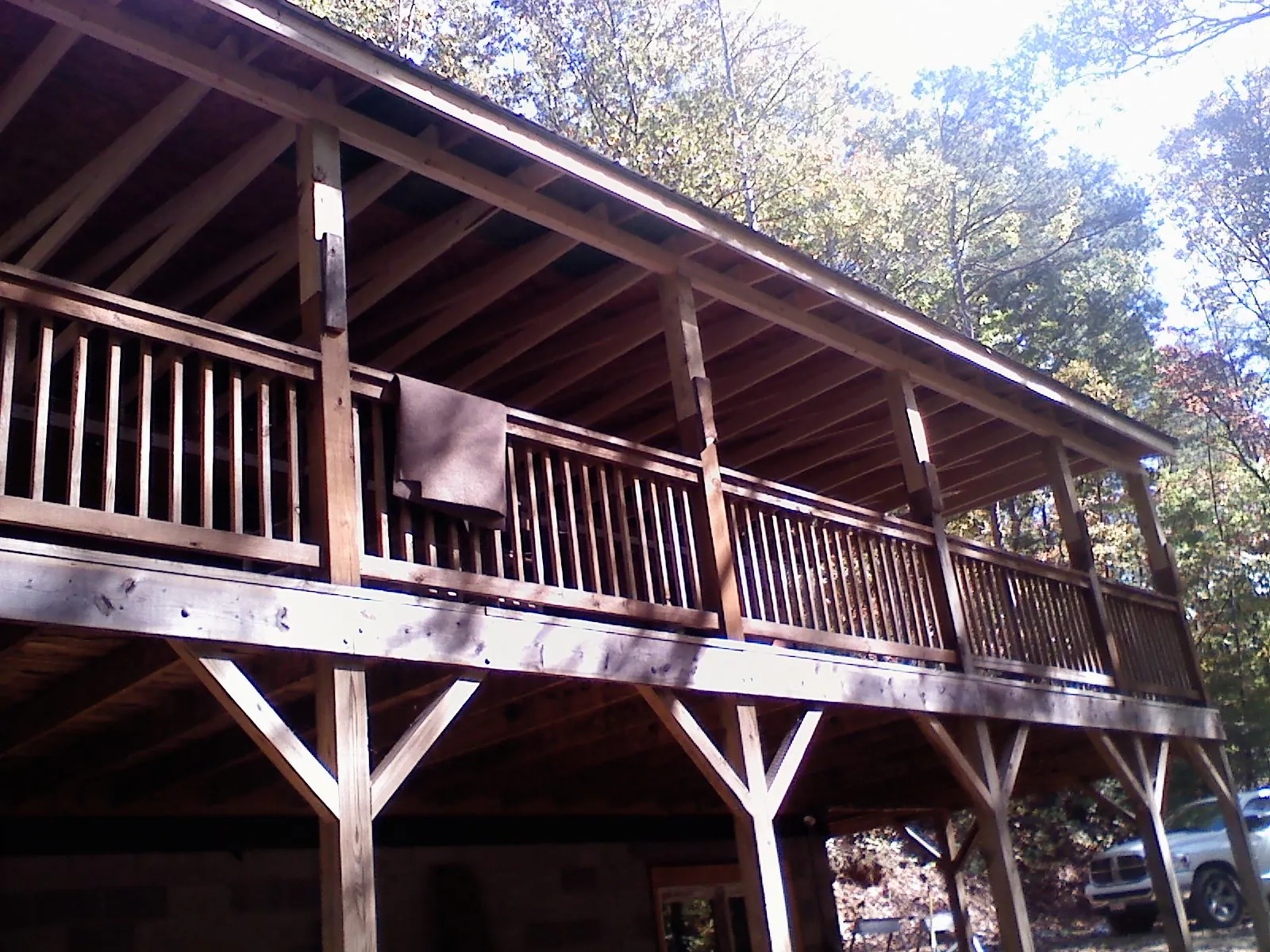 Timber framing under a new elevated porch and deck — Roof Leak Repair in Sparks Glencoe by Roofing Brothers